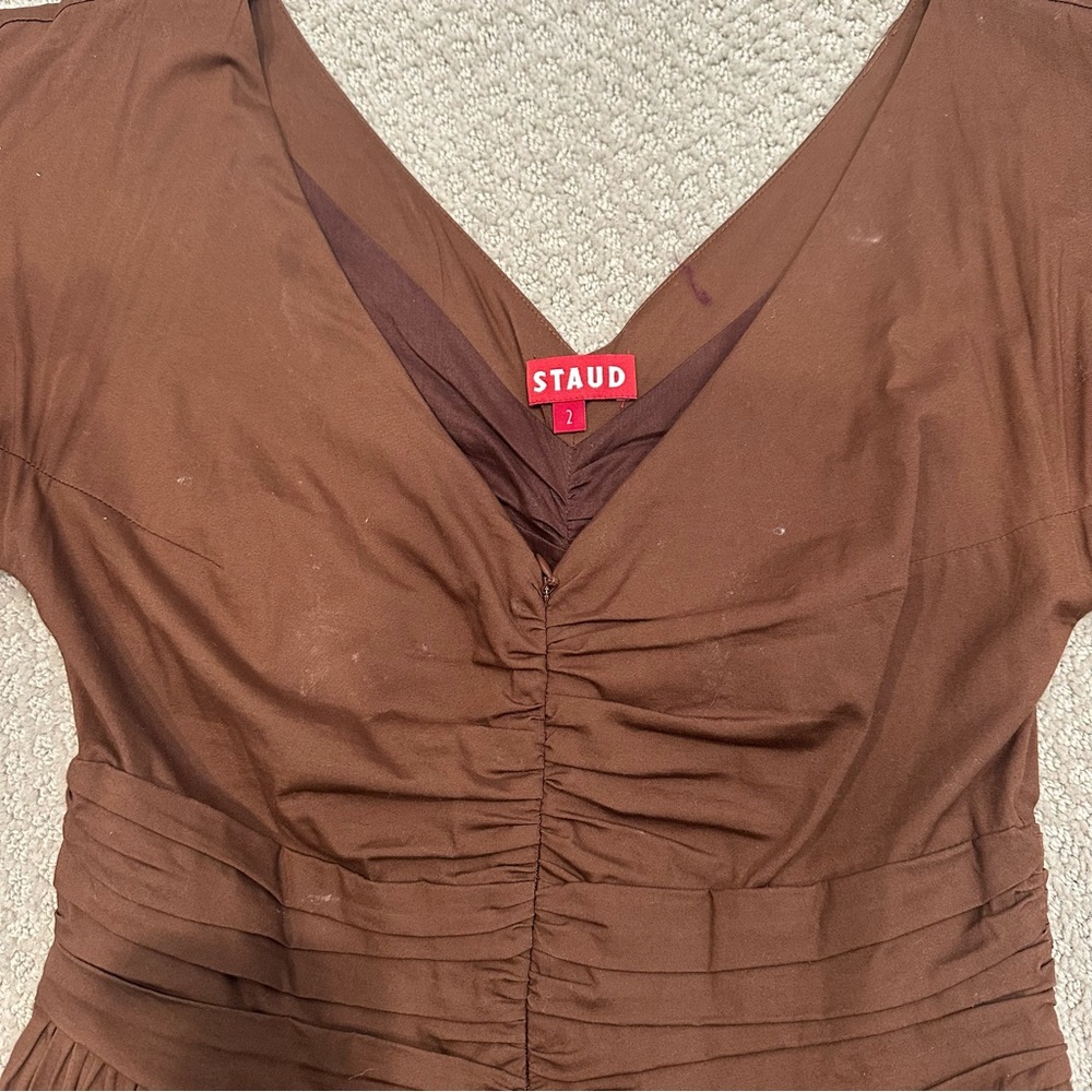 Staud Greta Puff Sleeve Midi Dress - Picture 4 of 4